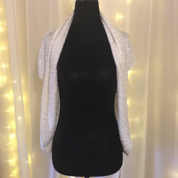 White kismet sequin cardigan sweater - Picture 3 of 7